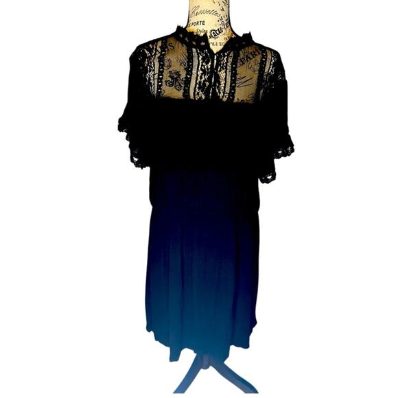 Democracy black lace top mini dress. 1X - Picture 1 of 4